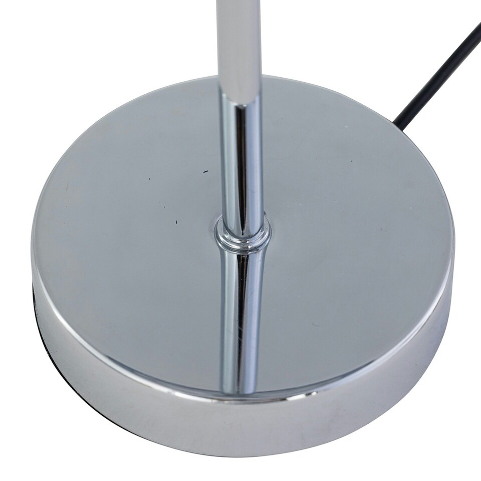 image 1 of Set of 2 Chrome Touch Operated Table Lamps with White Fern Shades Chrome | White