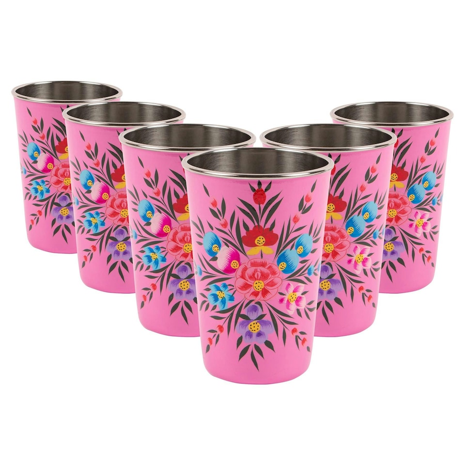 image 1 of BillyCan Picnic Tumblers - 400ml - Raspberry Pansy - Pack of 6
