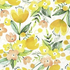 IHR All About Yellow One Cocktail Napkin 25cm 3ply 20 Pack