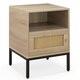 image 1 of COSTWAY Home Rattan Nightstand Accent Bedside Table Brown