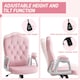 image 4 of Vinsetto Home Office Chair with Adjustable Height Tilt Function Pink