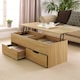 image 1 of Wooden Coffee Table With Lift Up Top and 2 Large Storage Drawers Bruges | Brown