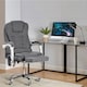 image 8 of Neo Office Chair Brown Faux Leather with Massage Function & Footrest | Grey