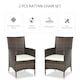 image 3 of Outsunny 2PC Outdoor Rattan Armchair Wicker Dining Chair Set Brown