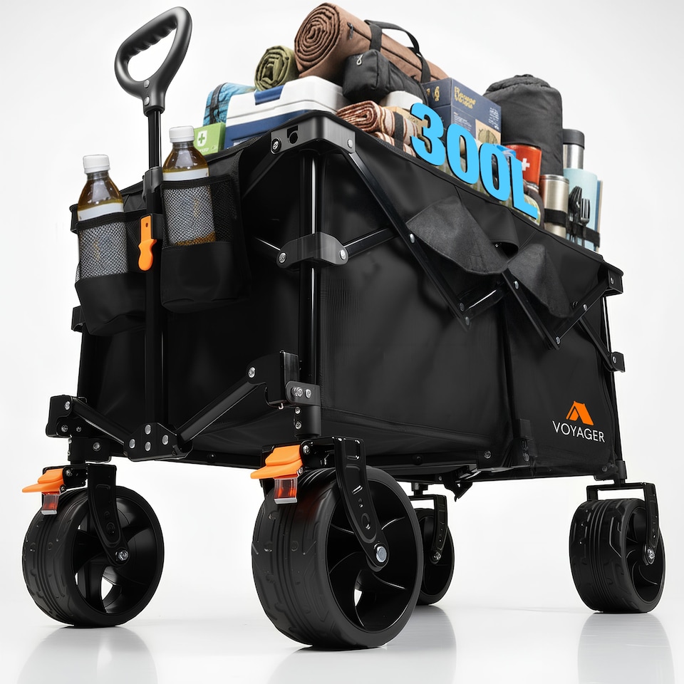 image 1 of Voyager Heavy Duty Folding Camping Wagon with All Terrain Wheels
