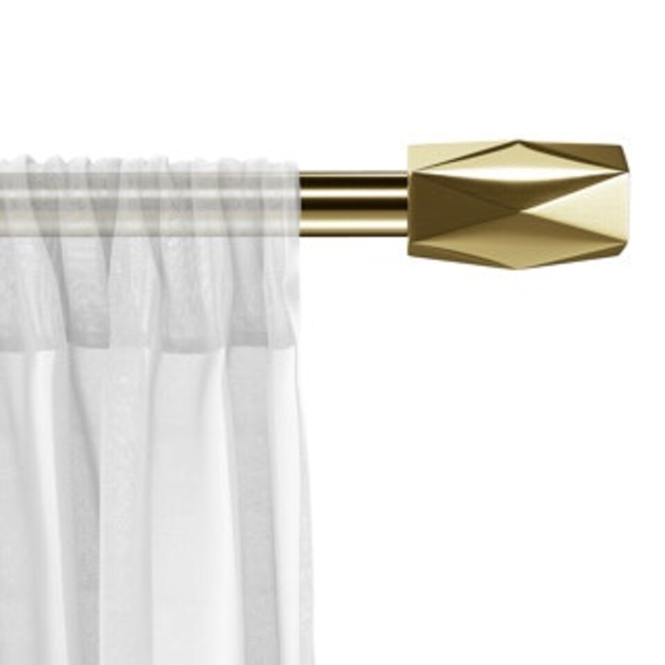 image 1 of 16 - 19mm Gold Tetra Eyelet Metal Curtain Pole 70 - 120cm Gold | Gold