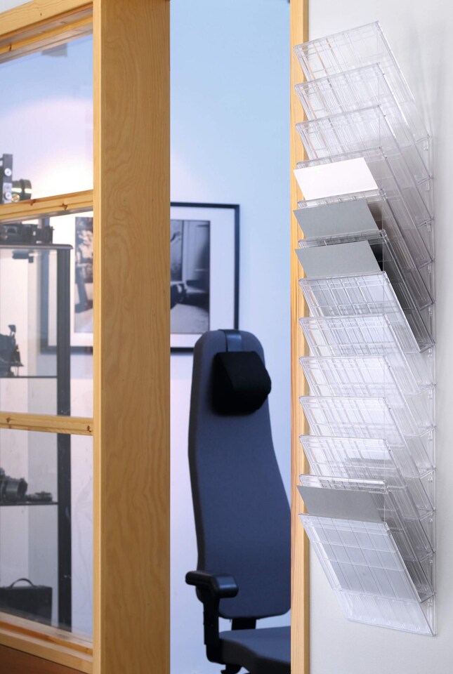 image 1 of Durable FLEXIBOXX 12 Wall Mounted Literature Tray | A4 Landscape Holder | Clear | Clear