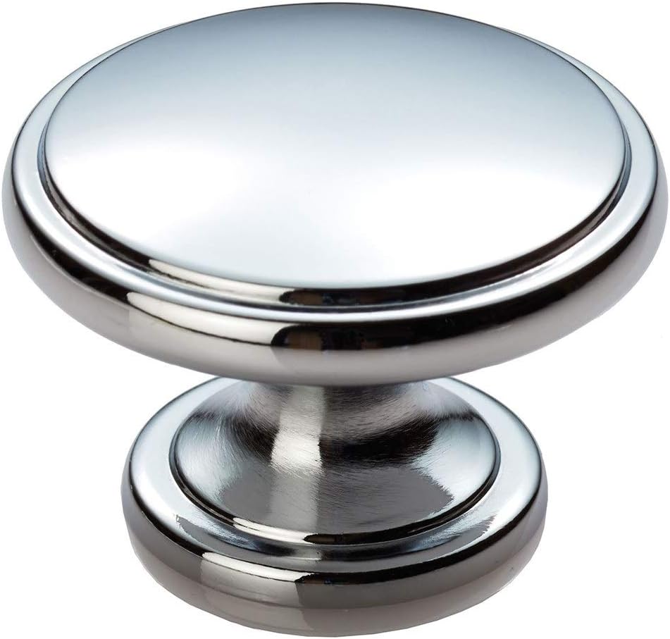 HENRIETTA Cupboard Door Knob Pull Handle Polished Chrome 38mm , Door Knobs , High Quality