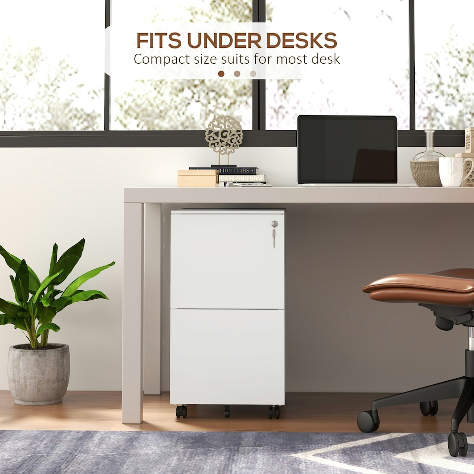 image 1 of Vinsetto Steel File Cabinet with Hanging Bar for Letter A4 Legal Size White