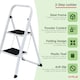 image 9 of Oypla Foldable 2 Step Ladder Stepladder Non Slip Tread Safety Steel White