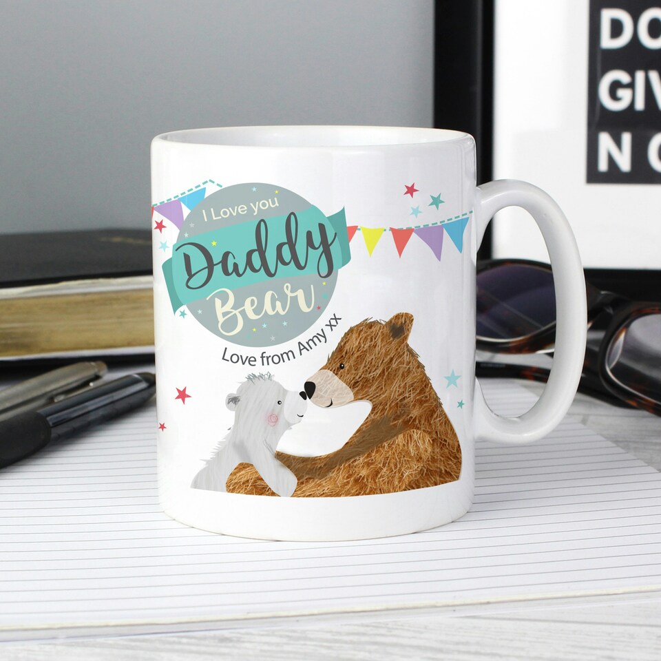 image 1 of Personalised Daddy Bear Bunting Mug White