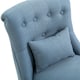 image 8 of HOMCOM Fabric Single Sofa Upholstered with Pillow Wood Leg Blue
