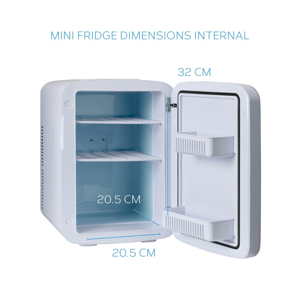 image 1 of MONCOOK Mini Fridge For Bedrooms - Small, Portable & Quiet - Glass Door Mini Fridge For Skincare, Food & Drinks - Cooling & Warming Function - 15L Grey