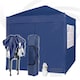 image 4 of MCC Direct 2X2 Pop up Blue Gazebo with Sides | Brown | Blue