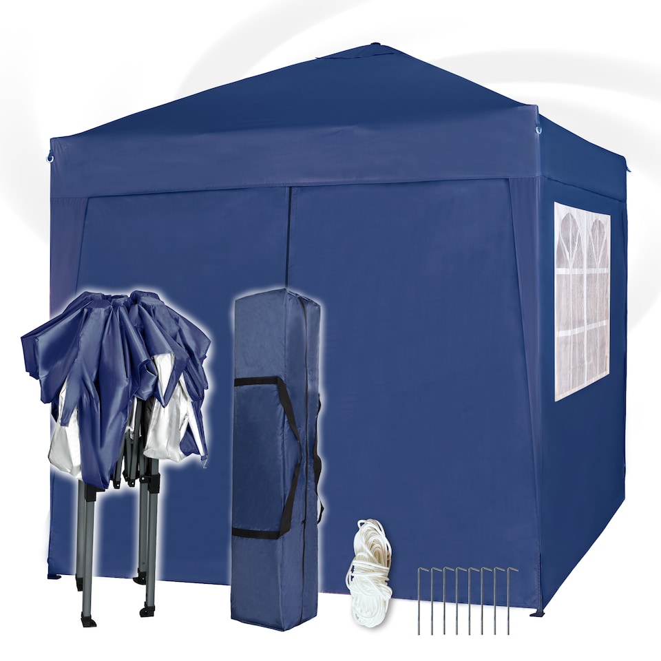 image 1 of MCC Direct 2X2 Pop up Blue Gazebo with Sides | Brown | Blue