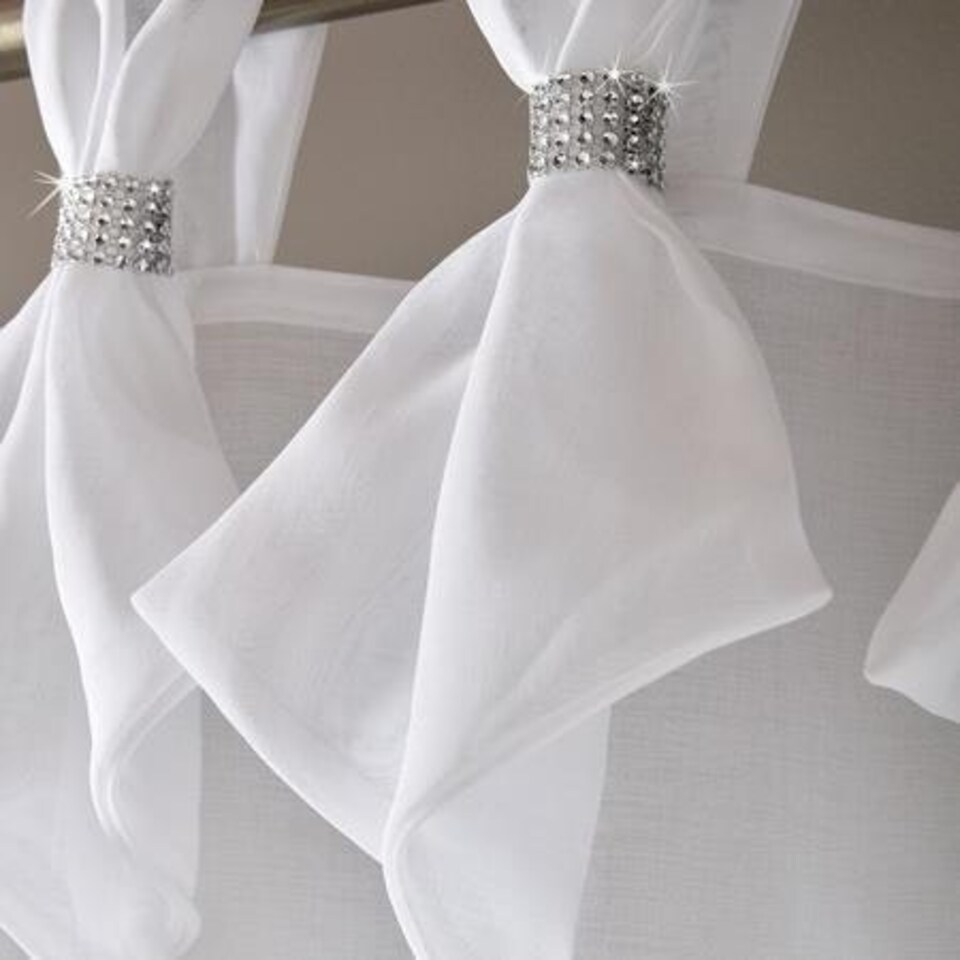 image 1 of Tiara Dolly Voile Tab Top Curtain Panel - White - 145cm x 274cm