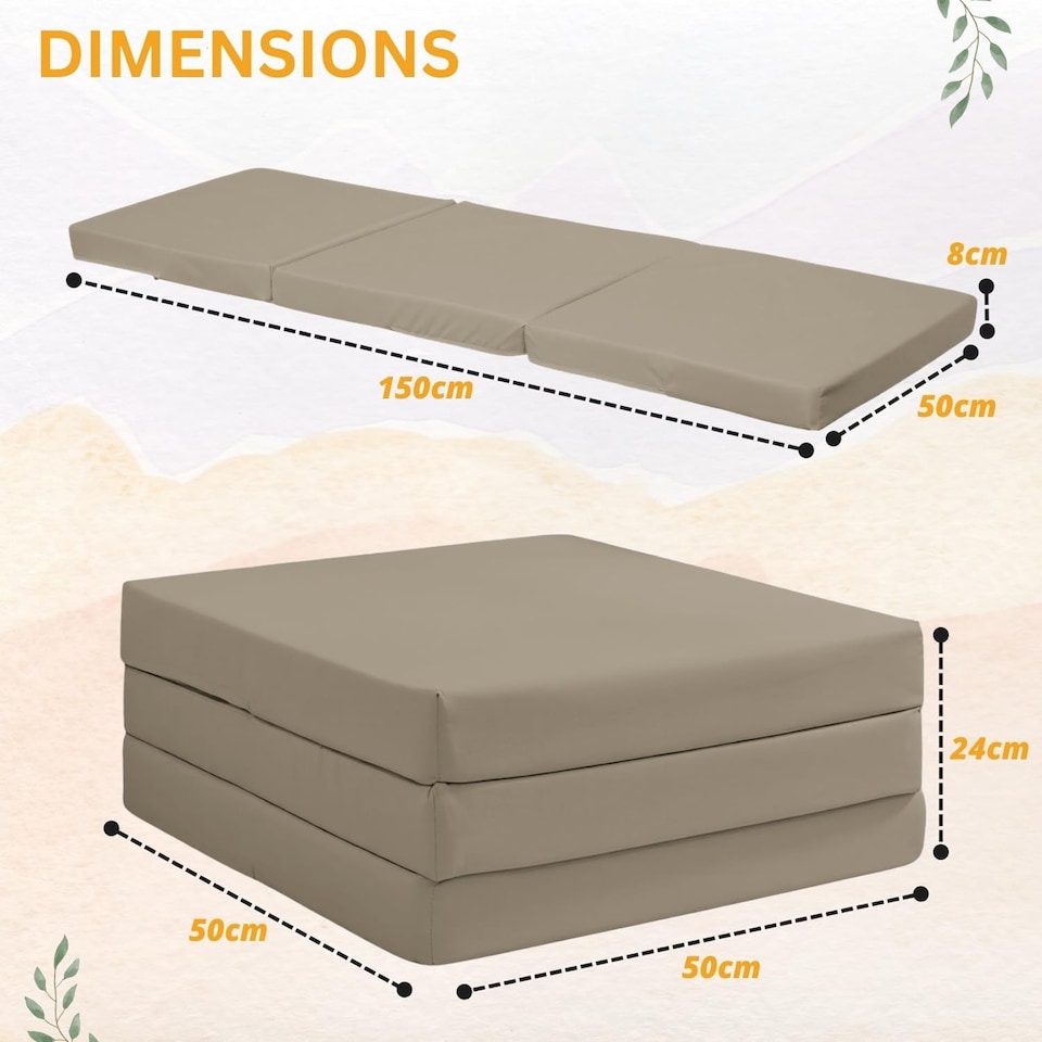 image 1 of Tri Fold Fold Out Z Bed Futon Sofa Chair Mattress