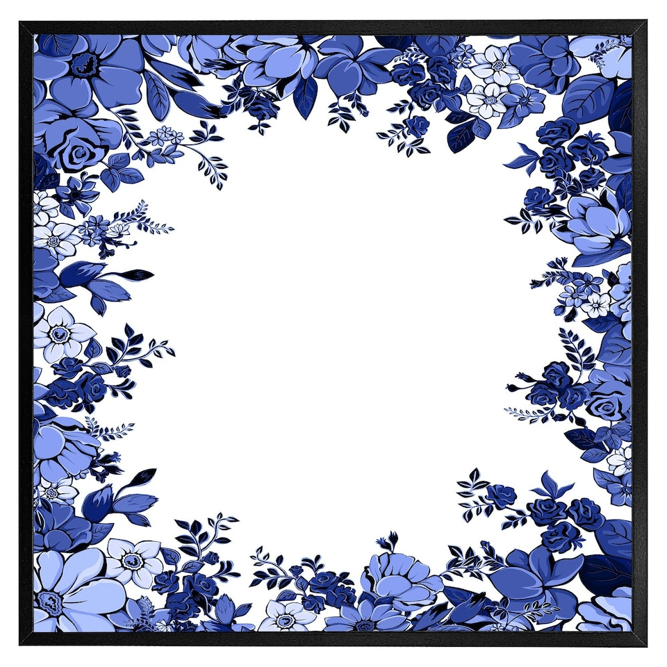 image 1 of Winter floral frame (Picture Frame) Grey | L