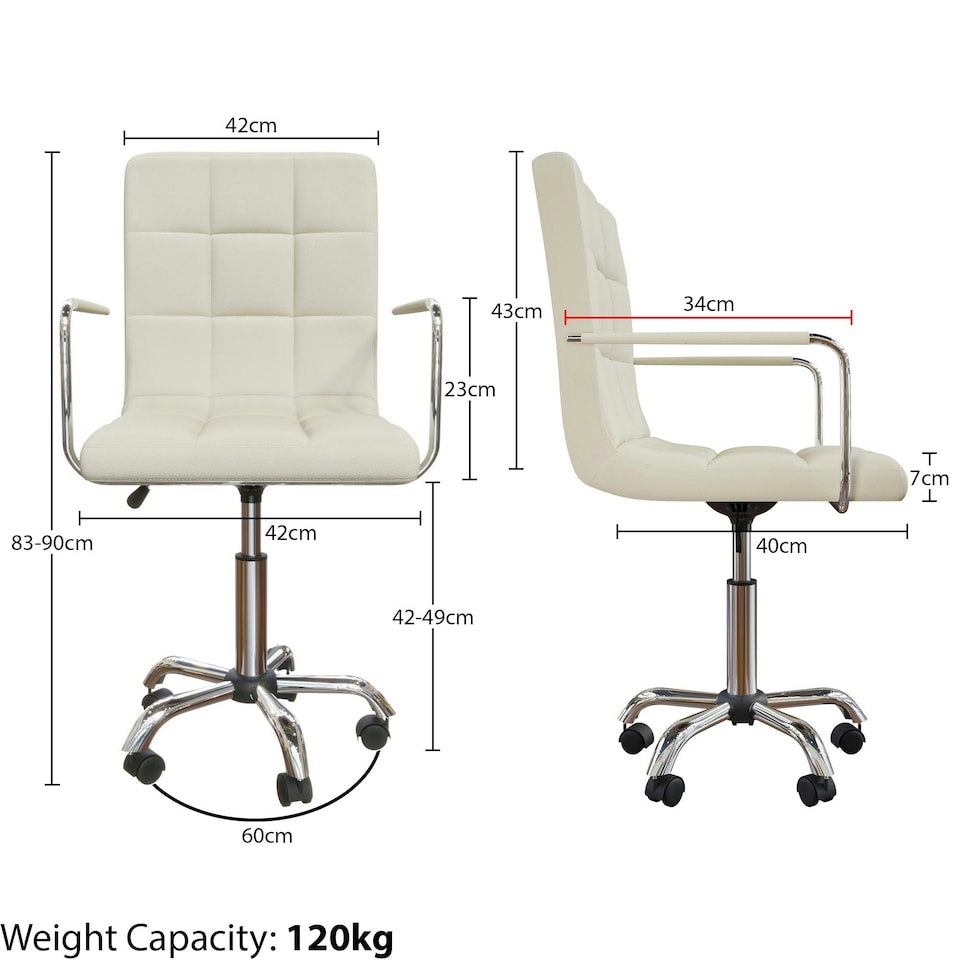 image 1 of Vida Designs Calbo Office Chair Computer Desk Table Chair, Beige