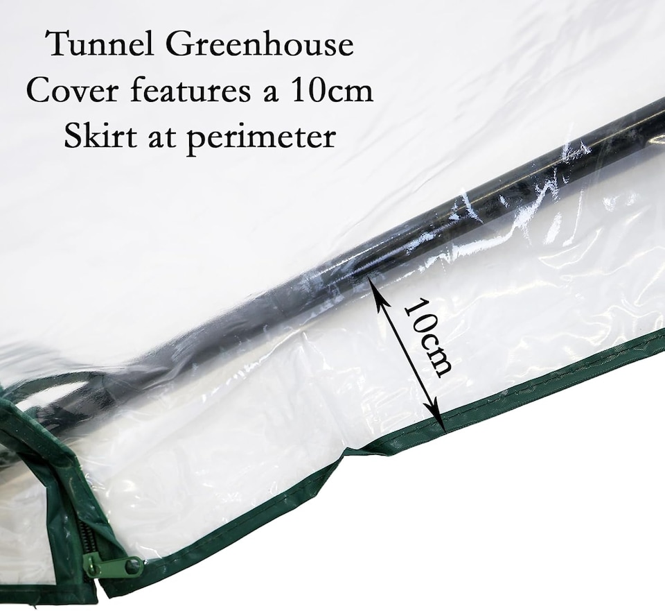 image 1 of Large Tunnel Greenhouse Growhouse Plant Garden Metal Frame Zipper Door PVC Cover