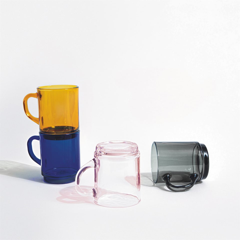 image 1 of Duralex Versailles Glass Coffee Mugs - 260ml - Pink - Pack of 6