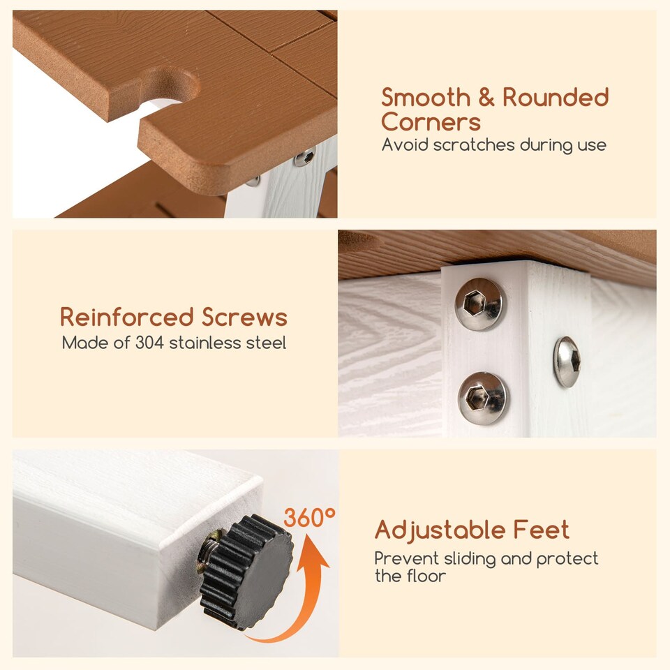 image 1 of COSTWAY Shower Bench Seat Shower Stool w/Handle