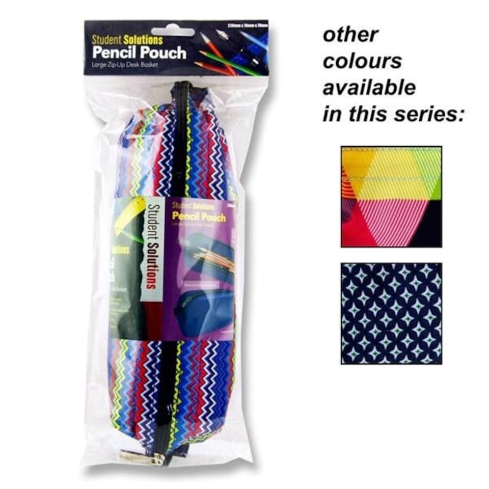 Student Solutions Desk Basket Pencil Pouch 3 Assorted