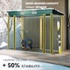 image 4 of Outsunny 8 x 4FT Garden Shed, Galvanised Metal Shed, Easy to Assemble, Outdoor Tool Storage Shed with Pent Roof, Lockable Door and 2 Vents, Green