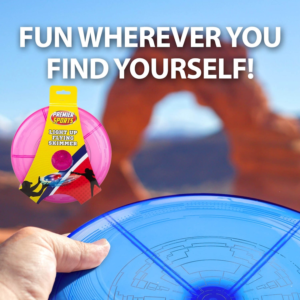 image 1 of VFM e-Store Light Up Flying Skimmer Frisbee - 22 cm, Batteries Included