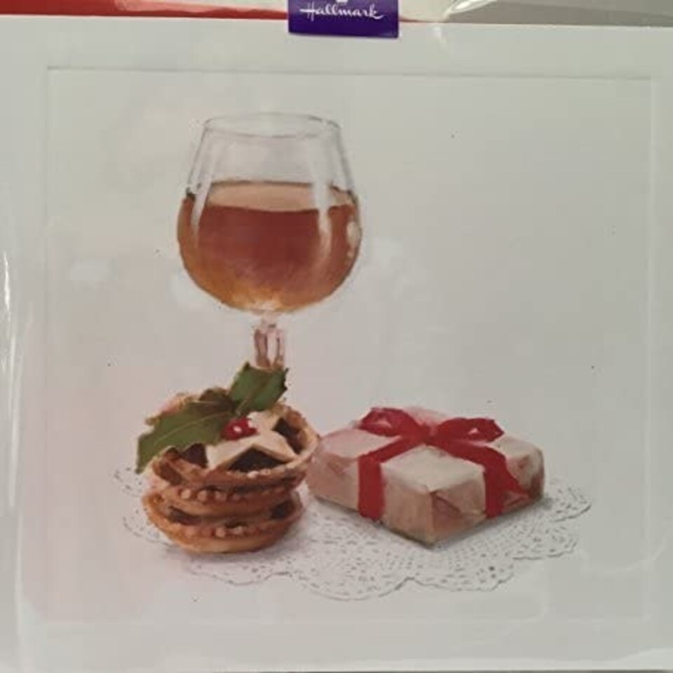 image 1 of Red Wine, Pie & Gift, Blank Card by Hallmark Christmas Card