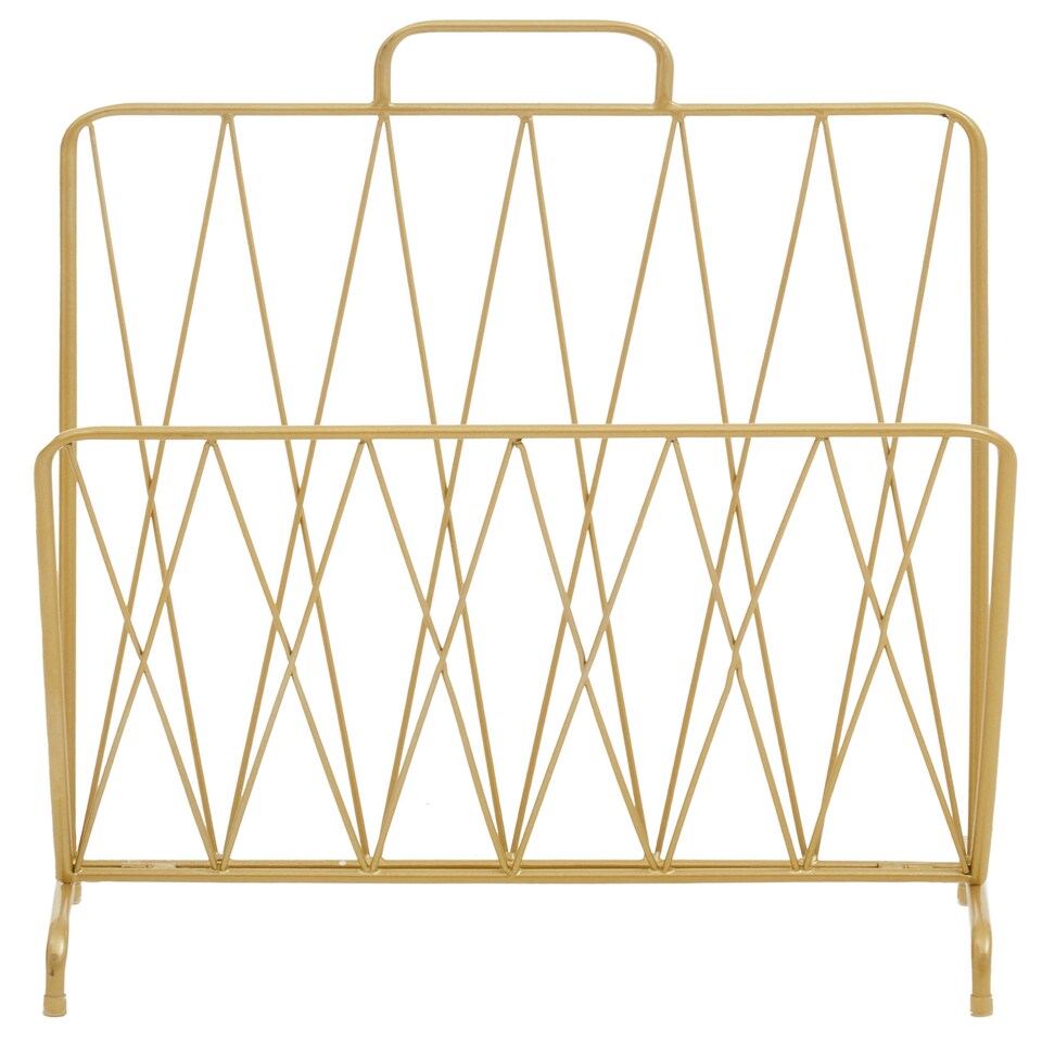 image 1 of Avento Gold Finish Magazine Rack