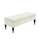 image 1 of Sierra Plain 180cm Ottoman Storage Bench - Plush Velvet Shoe Bench - Cream Upholstery Footstool with Storage