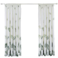 Fern Fully Lined Pencil Pleat Curtains - Green - 168x183cm Green