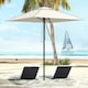 image 2 of Outsunny Sun Parasol with Vent, Table Umbrella for Patio, Garden, Pool, Beige