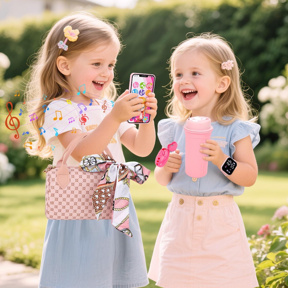 image 1 of Girls Pretend Play Handbag & Makeup Toy Set