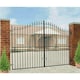 image 1 of Corfe Premium Spear Top Tall Bow Top Double Estate Gate - Steel - Fits Gap 3048 mm x 2083 mm High - Electro Galv./Black Black