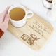 image 3 of Personalised Highland Cow Wooden Coaster Tray