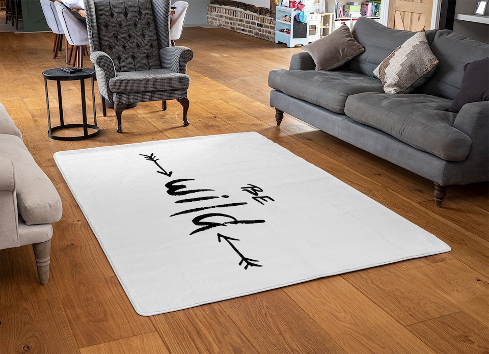 image 1 of Be Wild Inspirational Quote Rug | Multi