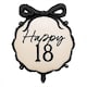 image 1 of Happy 18th Birthday Black Bow Cream Elegant Milestone Round Foil Helium Balloon 48cm / 19 in | Black