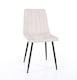 image 7 of Aspen White 80cm Square Dining Table with 2 Upholstered Cord Fabric Straight Stitch Chairs - Compact Modern Dining Set | White | Natural | 1