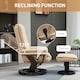 image 3 of HOMCOM Swivel Manual Recliner and Footrest Set PU Leather Lounge Chair Beige