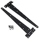image 4 of 16in / 400mm Heavy Duty T Tee Hinges For Shed + Garden Gates Black Finish 6pc