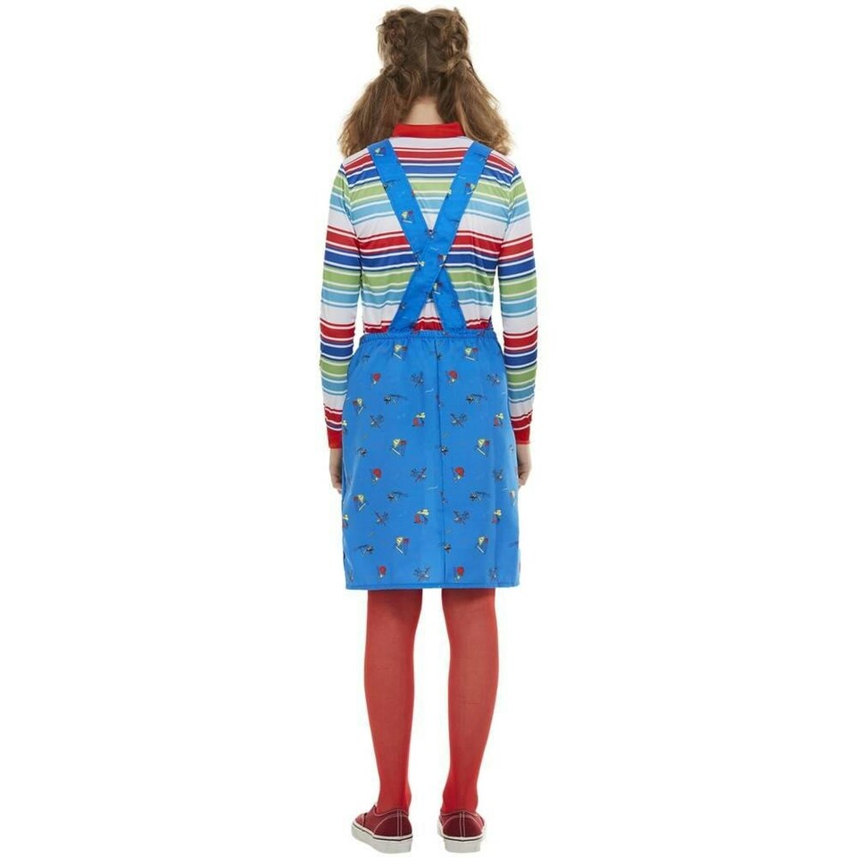 image 1 of Chucky Girls Halloween Costume Set - Blue/Red - 10-12 Years