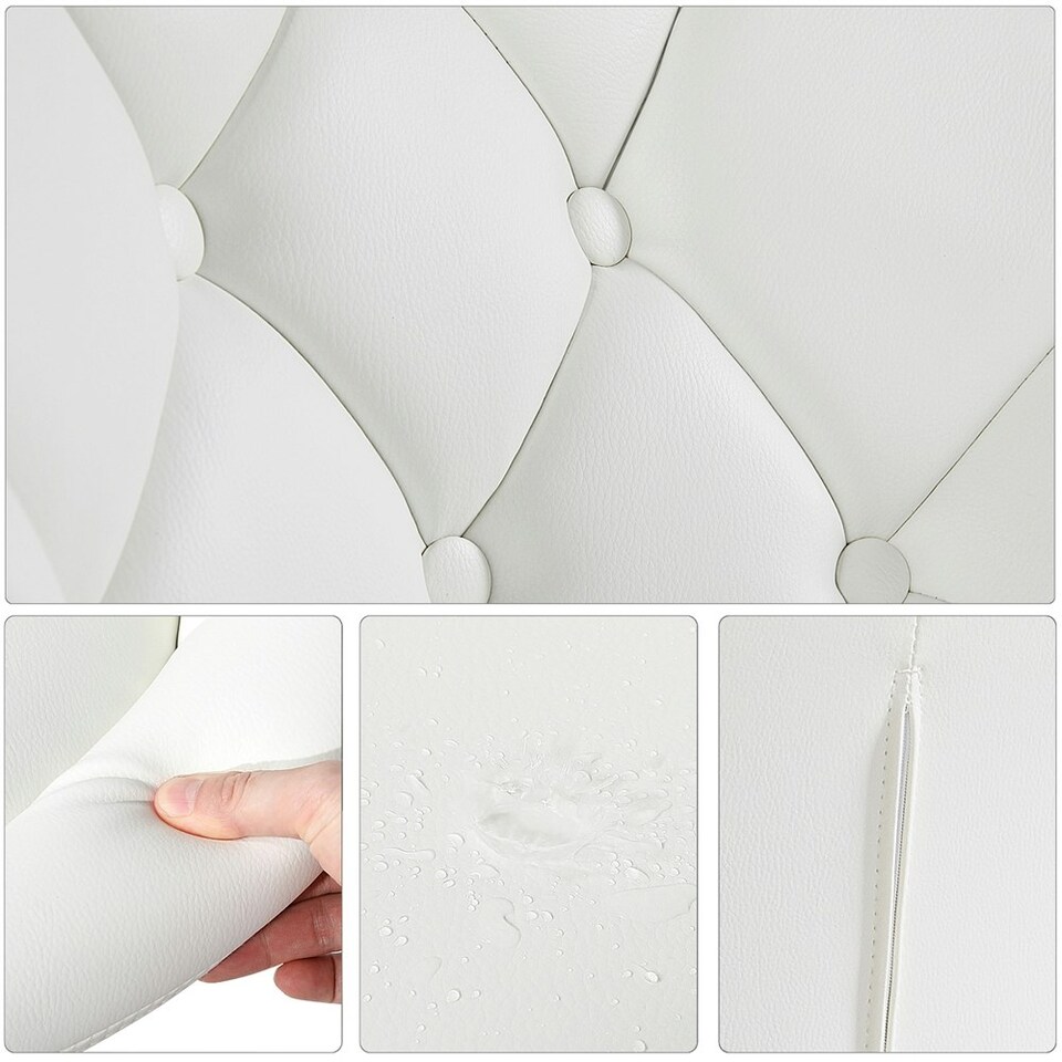 image 1 of Yaheetech Height Adjustable Modern Round Back Chair | White