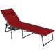 image 1 of Outsunny Folding Sun Lounger with 5-Level Reclining Back, Side Table, Beige 