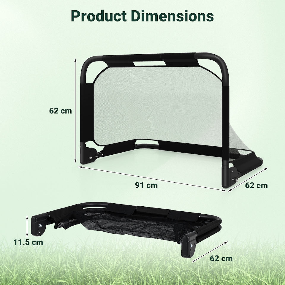 image 1 of COSTWAY Kids 3 x 2 FT Portable Pop-up Football Training Equipment