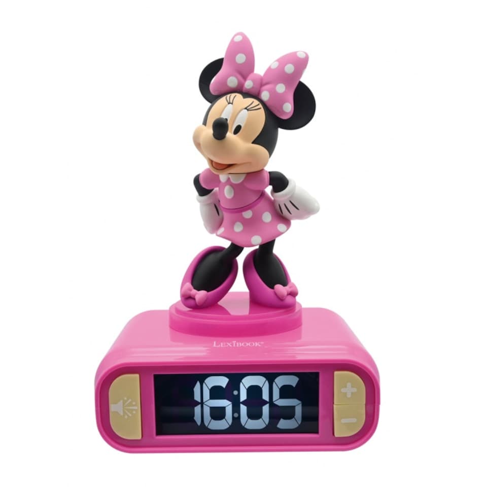 image 1 of Lexibook RL800MN 3D Minnie Mouse Childrens Clock with Night Light