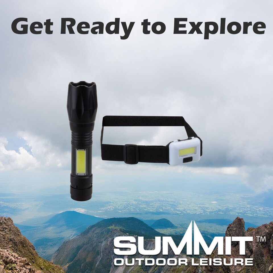 image 1 of vfm-estore Torch Set 3W Focus Beam Head Light USB Rechargeable, 3–4 hr Charge