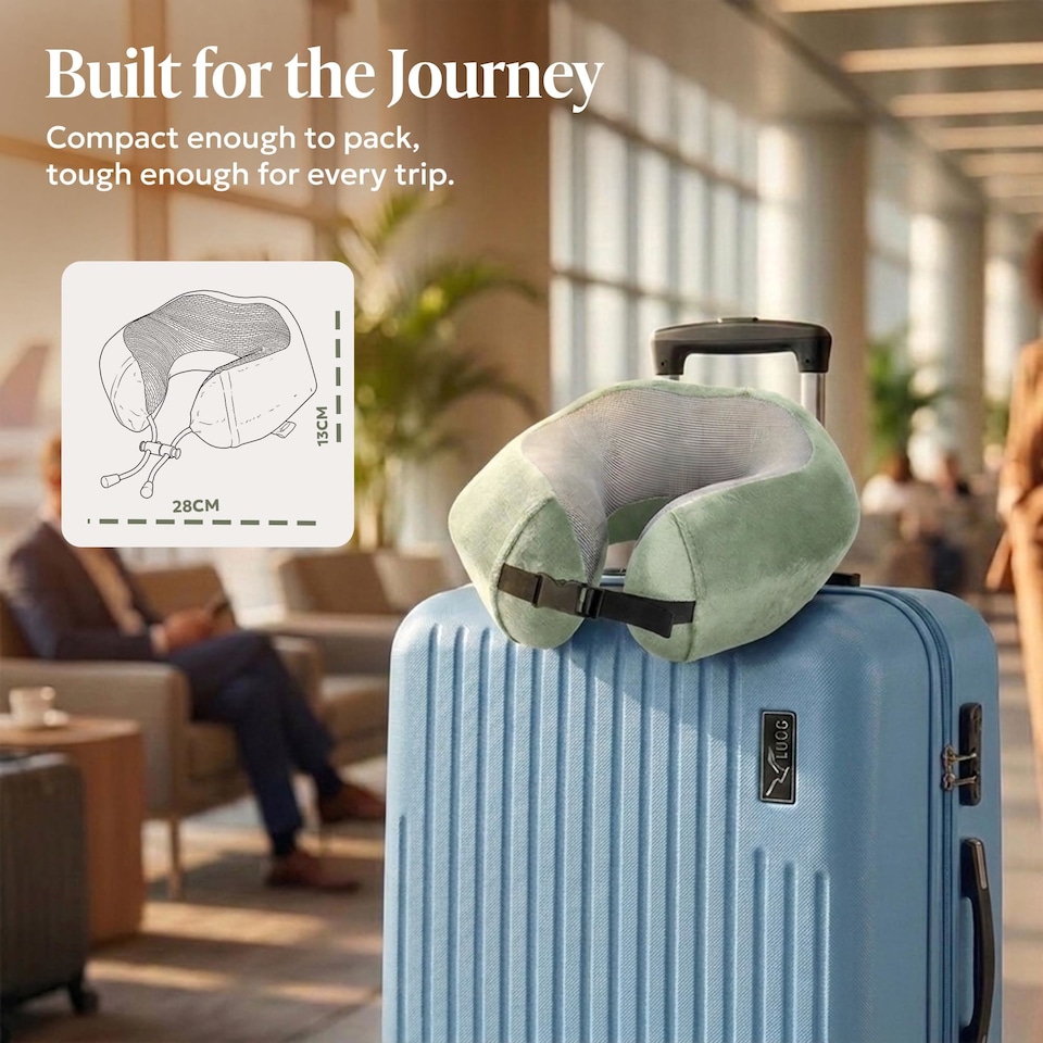 image 1 of Lugg Memory Foam Travel Pillow with Storage Bag 360 Degree Neck Support