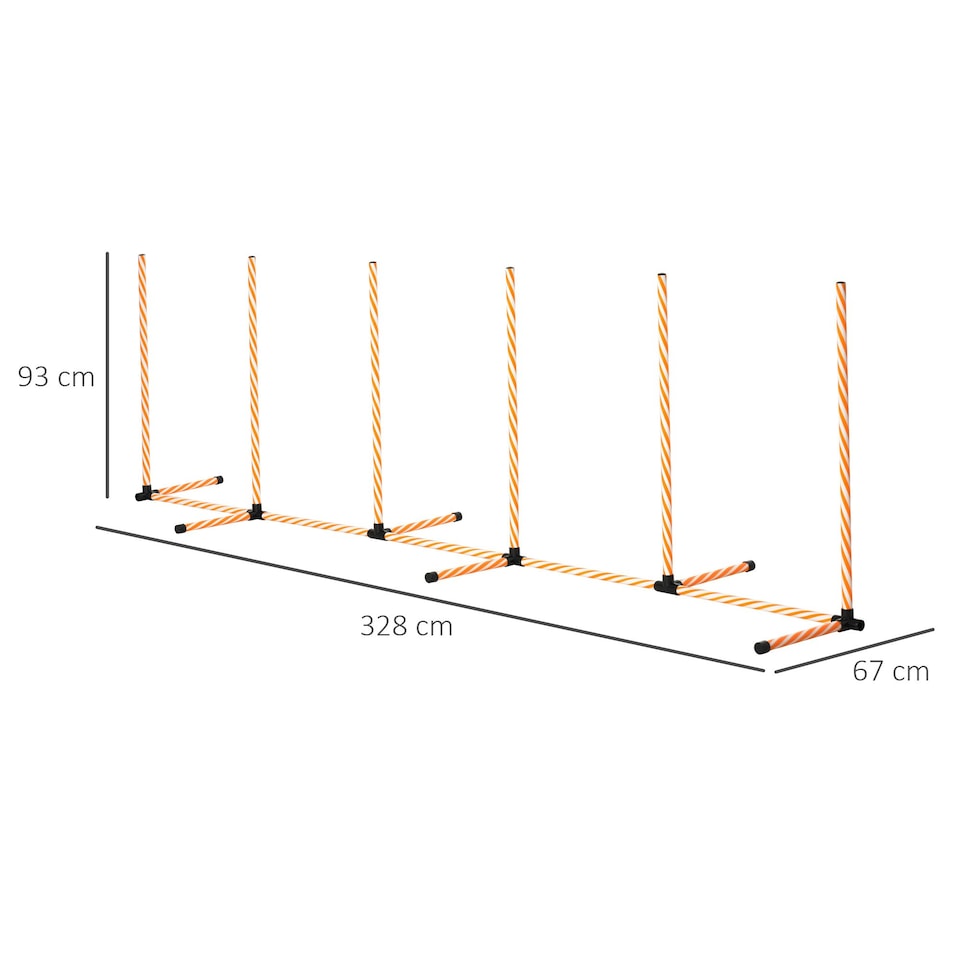 image 1 of PawHut Dog Agility Weave Poles Training Obstacle Course Set with Whistle